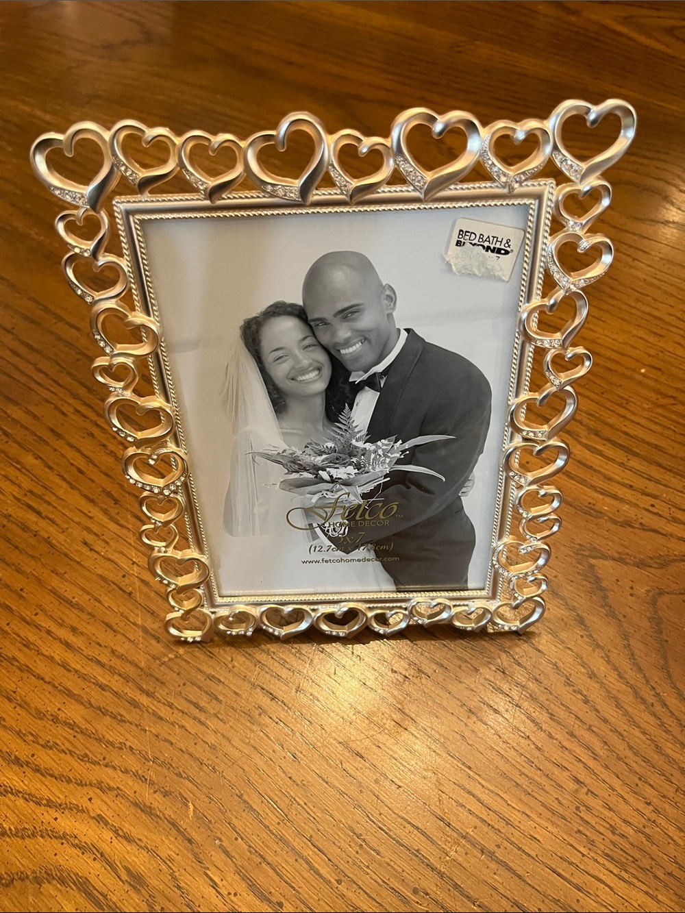 Fetco Silver Heart Accent Photo Frame, 5x7
